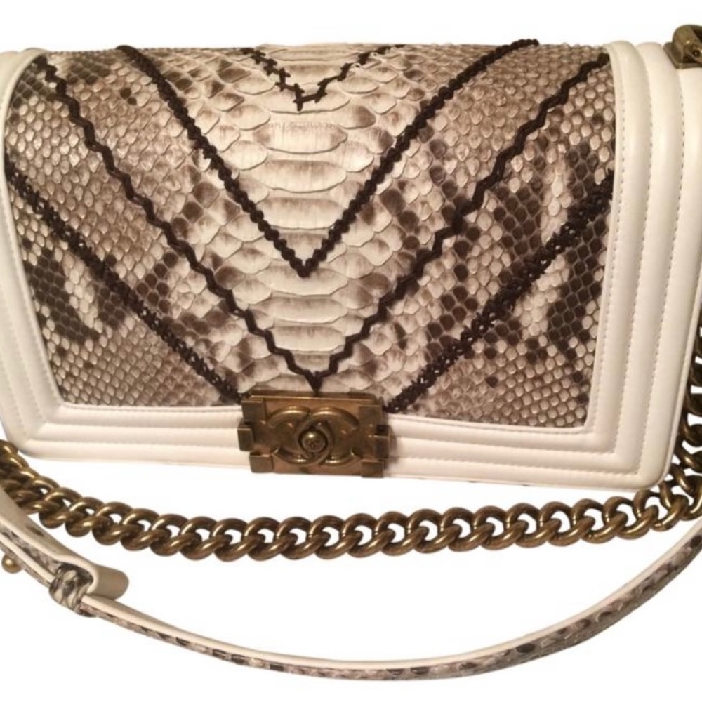 RARE PYTHON CHANEL LE BOY BAG